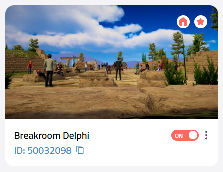 A Breakroom Delphi Region card. An orange star icon in the topmost left corner indicates that this is a Featured Region.