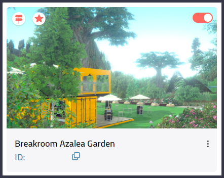 A Breakroom Azalea Garden Region card. An orange signpost icon in the topmost left corner indicates that this is an Orientation Region.