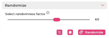 Un gros plan du curseur Randomiser.